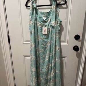 Love Mint and White Embroidered Dress